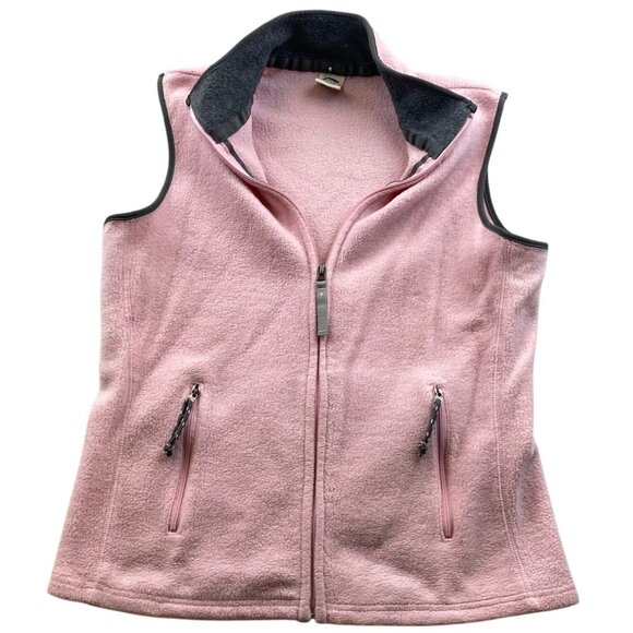 Old Navy Women's Fleece Vest Medium Full Zip Pink Outdoors Casual - Picture 1 of 8
